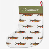 Personalisierte Fliegenfischerei Holiday Brown For Großer Weihnachtsstrumpf (Rückseite)