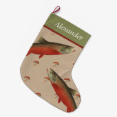 Personalisierte Fliegenfischerei Holiday Lachsfore Großer Weihnachtsstrumpf (Vorderansicht (hängend))