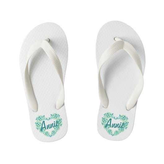 Personalisierte Flip Flop Flops für Blumenmuster Kinderbadesandalen (Fußbett)