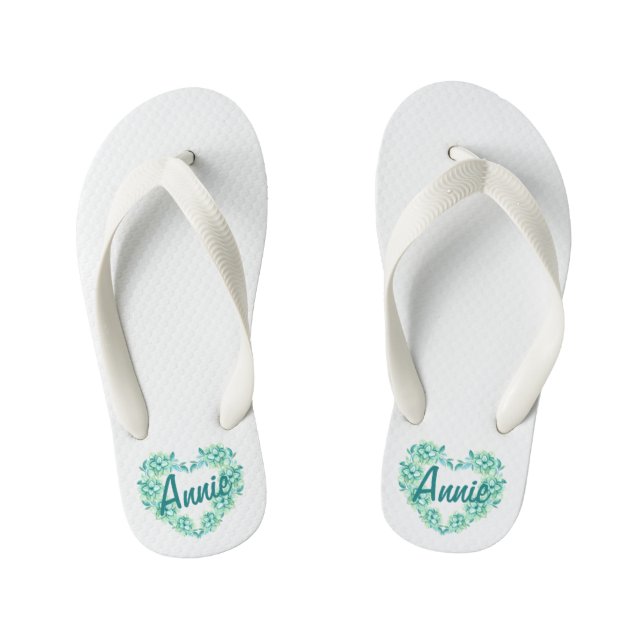Personalisierte Flip Flop Flops für Blumenmuster Kinderbadesandalen (Fußbett)