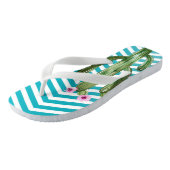 Personalisierte Flipflop Sandals Boho Cacti Cactus Badesandalen (Schrägansicht)