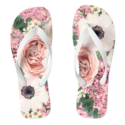 Personalisierte Flipflop Sandals Geometrische Rose Badesandalen (Fußbett)