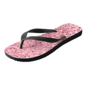 Personalisierte Flipflop Sandals Rose Gold Glitzer Badesandalen (Schrägansicht)