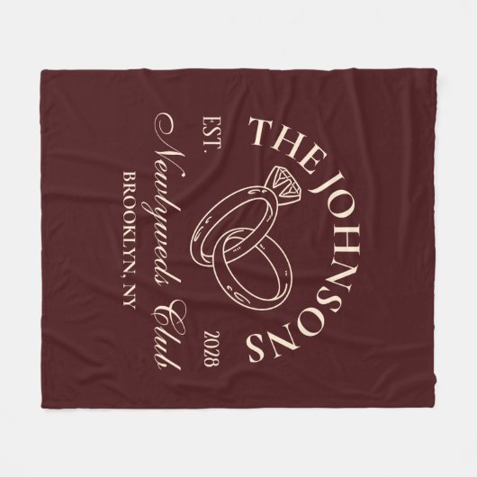 Personalisierte Flitterwochen-Decke, Junggesellinn Fleecedecke (Vorderseite (Horizontal))