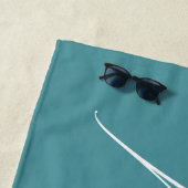 Personalisierte Flitterwochen Mr Name in Türkisbla Strandtuch (Beispiel)