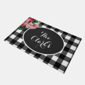 Personalisierte Flora und Karo Buffalo Doormat Fußmatte (Schrägansicht)