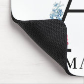 Personalisierte Floral Alphabet A Monogramm Mousepad (Ecke)