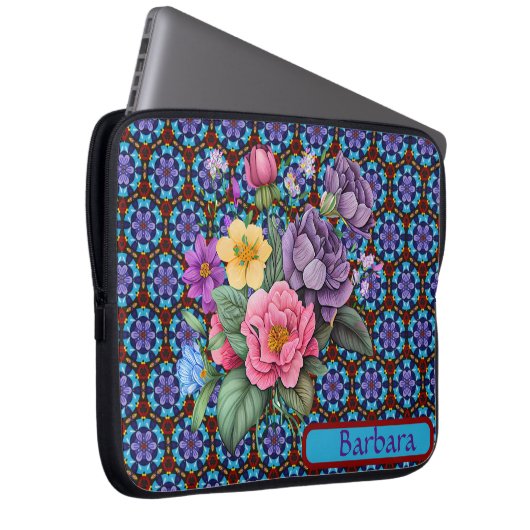 Personalisierte Floral Electronics Bag Laptopschutzhülle (Vorne Rechts)