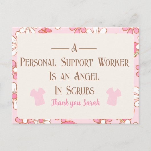 Personalisierte floral PSW Postkarte (Vorderseite)