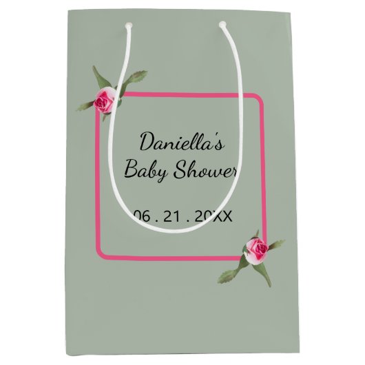 Personalisierte Floral Spray Mittlere Geschenktüte (Vorderseite)