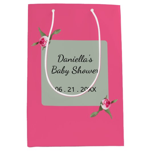 Personalisierte Floral Spray Mittlere Geschenktüte (Vorderseite)