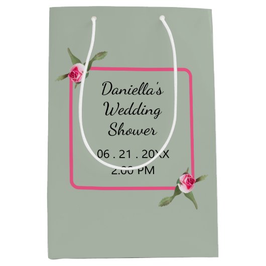 Personalisierte Floral Spray Mittlere Geschenktüte (Vorderseite)