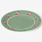 Personalisierte Floral Spray Pappteller (Schrägansicht)