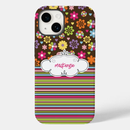 Personalisierte Floral & Stripteppiche Case-Mate iPhone Hülle (Rückseite)