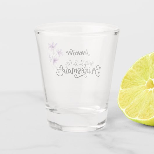 Personalisierte Floral Werden Sie meine Bridesmaid Schnapsglas (Rückseite)