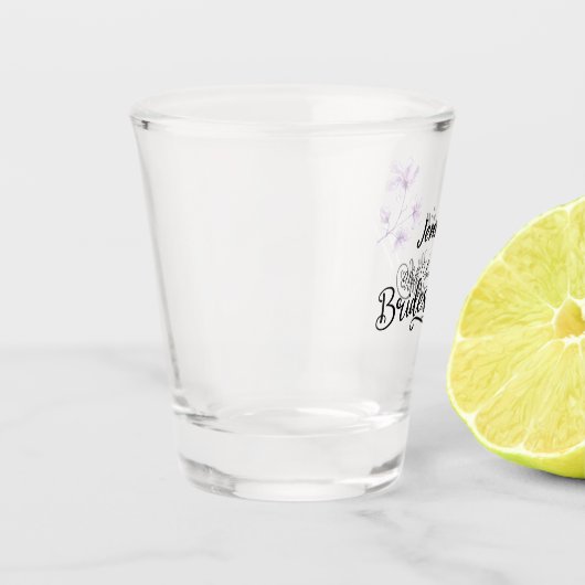 Personalisierte Floral Werden Sie meine Bridesmaid Schnapsglas (Links)