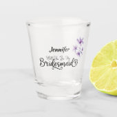 Personalisierte Floral Werden Sie meine Bridesmaid Schnapsglas (Vorderseite)