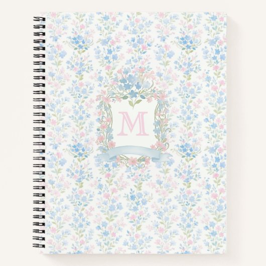 Personalisierte Florale Aquarell-Flanelldecke Notizblock (Vorderseite)