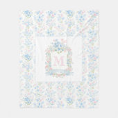 Personalisierte Florale Aquarell-Fleece-Decke Fleecedecke (Vorderseite)