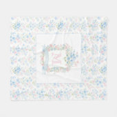 Personalisierte Florale Aquarell-Fleece-Decke Fleecedecke (Vorderseite (Horizontal))
