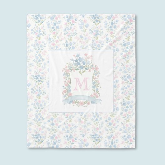 Personalisierte Florale Aquarell-Fleece-Decke Fleecedecke