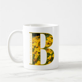 Personalisierte florale "B"-Tasse - Happy Teacher' Kaffeetasse