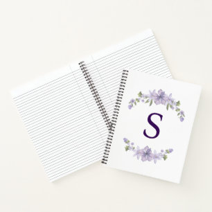 Personalisierte florale Brautjungfer-Anfangsbuchst Notizblock