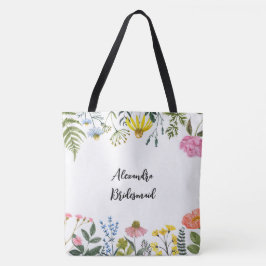 Personalisierte florale Bridesmaid Totbeutel Tasche