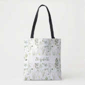 Personalisierte florale Bridesmaid Totbeutel Tasche (Vorderseite)