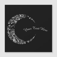 Personalisierte florale Crescent Moon Magnetkarte