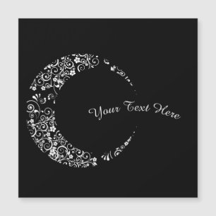 Personalisierte florale Crescent Moon Magnetkarte