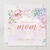 Personalisierte florale Fotokarte für die Mama Karte (Vorderseite)