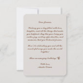 Personalisierte florale Geburtstagskarte Dankeskarte (Rückseite)