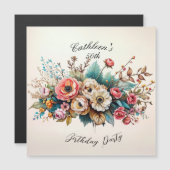 Personalisierte florale Geburtstagskarte Magnetkar Magnetkarte (Vorne/Hinten)