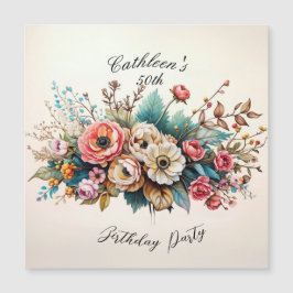 Personalisierte florale Geburtstagskarte Magnetkar Magnetkarte