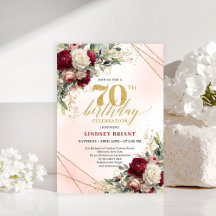 Personalisierte florale goldene Einladungskarte zu