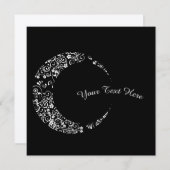 Personalisierte florale Halbmondflachkarte (Vorne/Hinten)