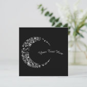 Personalisierte florale Halbmondflachkarte (Stehend Vorderseite)