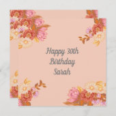 Personalisierte florale Happy Birthday Card (Vorne/Hinten)