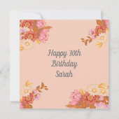 Personalisierte florale Happy Birthday Card (Vorderseite)