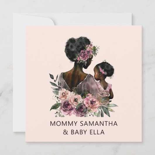 Personalisierte florale Mama und Baby (Vorderseite)