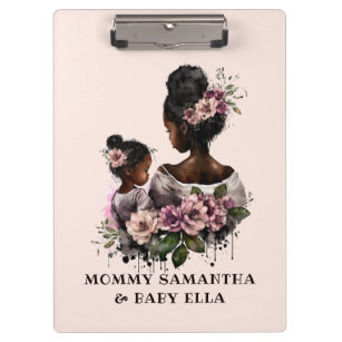 Personalisierte florale Mama und Baby (2) Klemmbrett