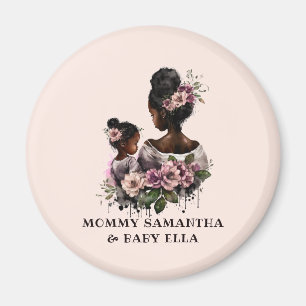 Personalisierte florale Mama und Baby (2) Magnet