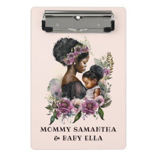 Personalisierte florale Mama und Baby (3) Mini Klemmbrett