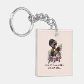 Personalisierte florale Mama und Baby (3) Schlüsselanhänger (Vorderseite links)