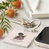 Personalisierte florale Mama und Baby (3) Schlüsselanhänger (Vorderseite rechts)