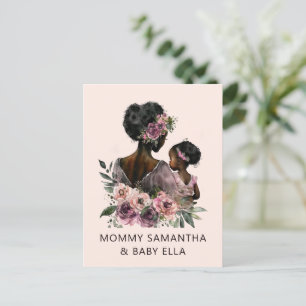 Personalisierte florale Mama und Baby Postkarte