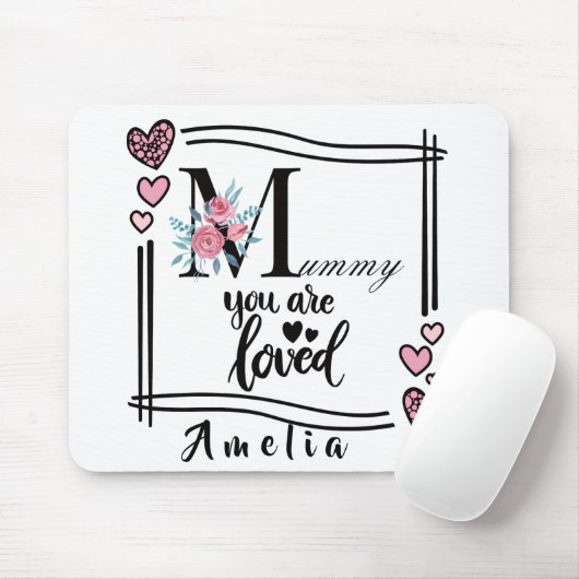 Personalisierte Florale Mami-Mauspad Mousepad (Mit Mouse)