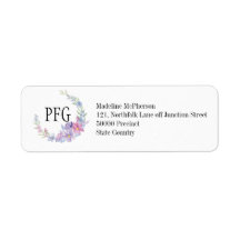 Personalisierte florale Monogramm Aquarellfarben-B