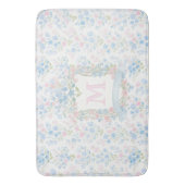 Personalisierte florale Monogramm-Badmatte Badematte (Vorderseite Vertikal)